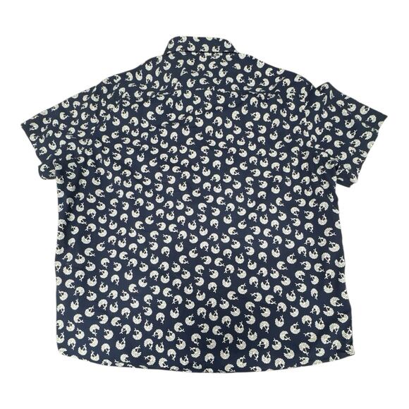 UNTUCKIT 3XL Pinon Floral Print Blue White Short Sleeve Shirt Relaxed Casual - Picture 6 of 6